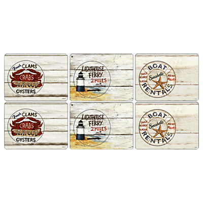 Pimpernel Coastal Signs Placemats, Set of 6 Pimpernel Coastal Signs Placemats, Set of 6